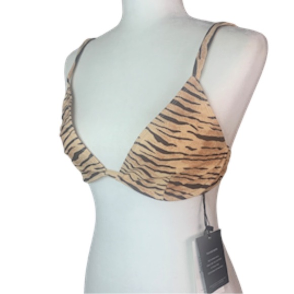Faithfull The Brand Large Lavande Bikini Top Underwire Wyldie Animal Print - Picture 5 of 11